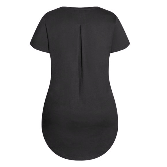 City Chic CCX 16W-24W Hi Lo Black Arizona Rose and Serpent Tee H97.8 - Picture 3 of 8